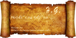 Holéczy Géza névjegykártya