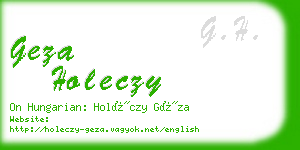 geza holeczy business card